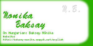 monika baksay business card